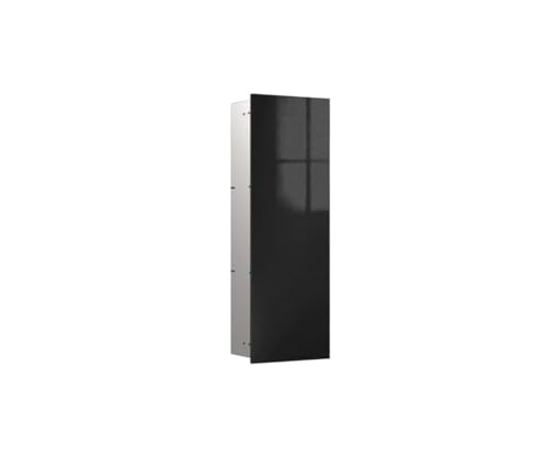 Emco Schrankmodul asis pure mit Glasfront Türanschlag links, Unterputz, 730mm, schwarz