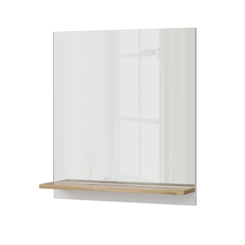 Vicco Bad Spiegelschrank Marelle, Weiß/Artisan-Eiche, 60 x 67 cm mit Regal