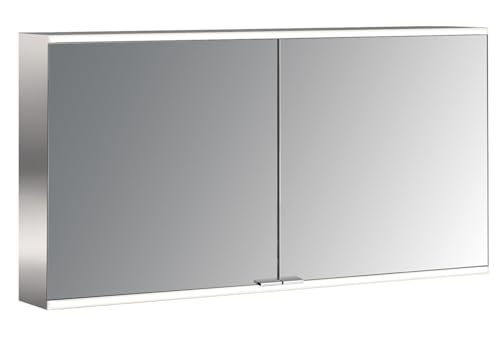 Emco Prime 2 Lichtspiegelschrank, 1300 mm, 2 Türen, Aufputzmodell, IP 20, mit Lichtpaket, Ausführung: Glasrückwand verspiegelt