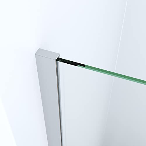 Wandanschlussprofil Wandprofil Duschprofil für Walk in Dusche Duschwand Glas Duschabtrennung Duschkabine U-Profil Aluminium Wandprofilleiste Wandabschlussleiste Chromoptik für Glasstärke 10 mm