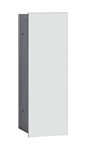 EMCO Asis 2.0 WC-Bürstengarnitur-Unterputz-Modul, platzsparender Stauraum aus hochwertigem Aluminium für die Toilettenbürste, mit edler Glasfront und Klobürstenhalter, optiwhite