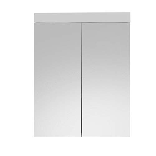 trendteam smart living - Spiegelschrank - Bad - Amanda - Aufbaumaß (BxHxT) 60 x 77 x 17 cm - Farbe Weiß Hochglanz - 139340501