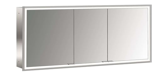 Emco Prime Facelift Lichtspiegelschrank, 1600 mm, 3 Türen, Unterputzmodell, 9497, Farbe: Aluminium/Weiss