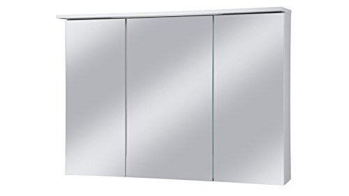 Schildmeyer Spiegelschrank, Melaminharzbeschichtete Spanplatte, weiß, 100.5 x 16 x 72.5 cm