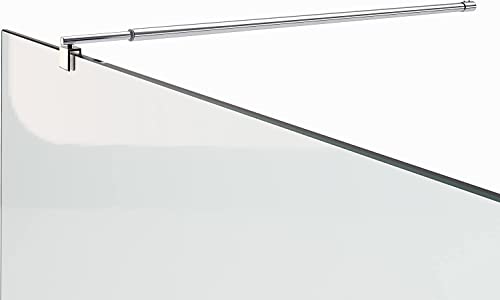 i-flair Decken-Haltestange für 6/8/10 mm Walk In Duschwände mit drehbarem 360° Gelenk - Stabilisator aus V2A Edelstahl mit Verstellbereich 34,5-75,5 cm für Glasduschen 21M