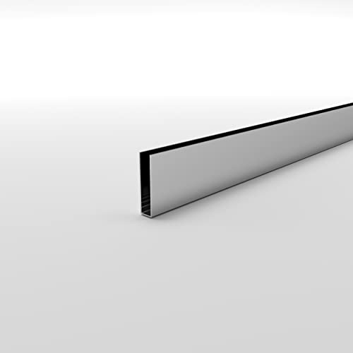 i-flair Premium Wandanschlussprofil Wandprofil aus V2A Edelstahl für 10 mm Duschabtrennungen/Glas Duschprofil Wandabschlussleiste ROSTFREIES U-Profil 200 cm für Walk-In-Duschen beispielsweise