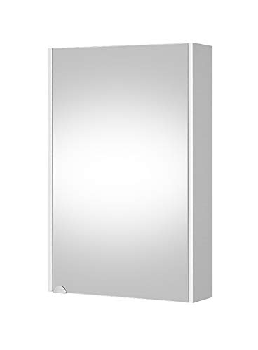Planetmöbel Spiegelschrank in weiß Breite 50cm, Badspiegel Hängeschrank mit Softclose Schranktür für...