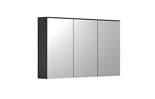 trendteam smart living - Spiegelschrank Spiegel - Badezimmer - Synnax - Aufbaumaß (BxHxT) 120 x 70 x 17 cm - Farbe Anthrazit mit Coast Evoke Eiche - 213440532