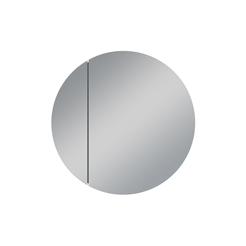 Talos Picasso Style Spiegelschrank weiß Ø 60cm - mit hochwertigem Aluminiumkorpus - Modernes Badezimmermöbel mit integrierter LED Beleuchtung - Badspiegel mit praktischem Stauraum