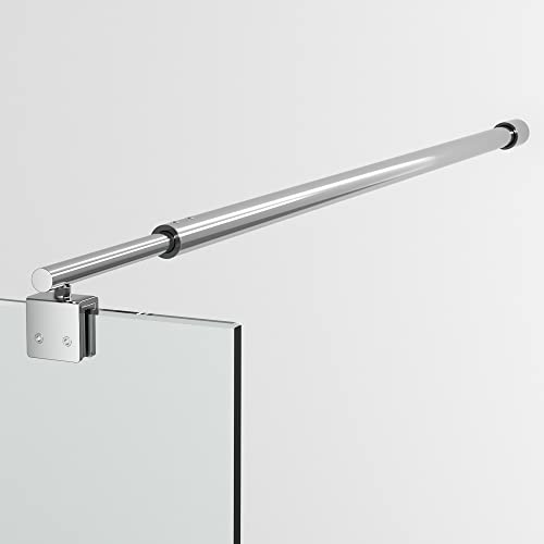 Stabilisierungsstange für Glasdicke 8-10 mm Eckig Rund Haltestange Duschwände drehbarem 360° Gelenk Stabilisator Dusche Duschwand Edelstahl 730-1230mm