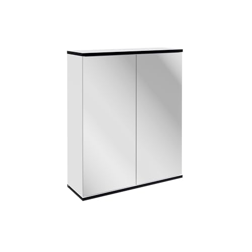 FACKELMANN TE-A Spiegelschrank 60 cm in Weiß – Eleganter Badezimmerschrank mit Innenspiegel und Glaseinlegeböden, Made in Germany