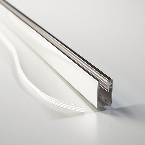 WITEN&NOCK Wandanschlussprofil aus Aluminium für Dusche Glaswand 6-8 mm silber in Hochglanz Länge 195 cm