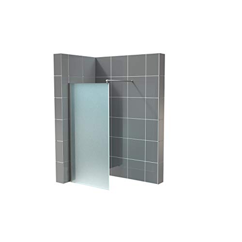 Glasplatte24 Walk in Dusche in Vollsatiniert 70 x 200 cm, 10mm ESG Duschwand, Nano Glas Duschabtrennung