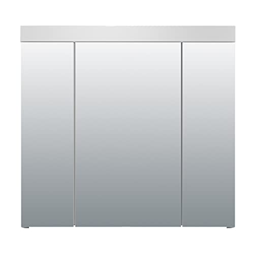 trendteam smart living - Spiegelschrank Spiegel - Badezimmer - Devon - Aufbaumaß (BxHxT) 80 x 75 x 16 cm - Farbe Weiß - 210740501