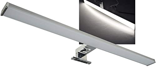 ChiliTec LED Spiegelleuchte 60cm Spiegelschrank-Leuchte IP44 11Watt 1600Lumen Badezimmer Wand- und Aufbaumontage | Beleuchtung für Schrank Spiegel Bad Alu-Optik Neutralweiß