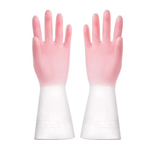 Generisch Farbverlauf Farbe Küche Hausarbeit Handschuhe Sauber Langlebige Wäsche Kleidung PVC Latex Handschuhe Teppichsauger (B)