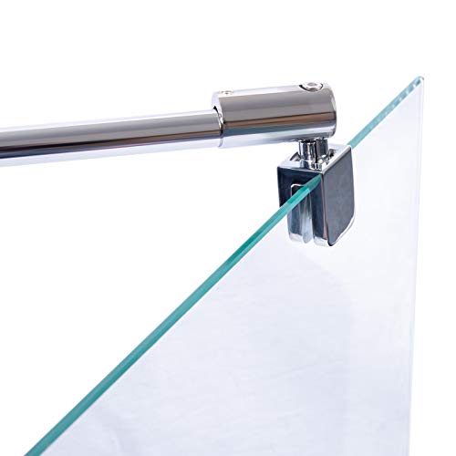 Schulte Stabilisator für 5-8 mm Glas, 122 cm kürzbar und winkelbar, Chromoptik, Haltestange für Glas/Wand Stabilisation, Wandhalterung für Duschwand