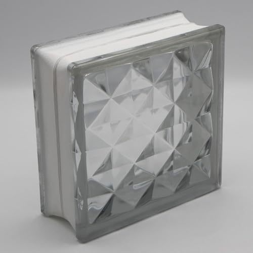 Basic Glasbaustein Diamond klar, 19x19x8 cm - 6 Stück