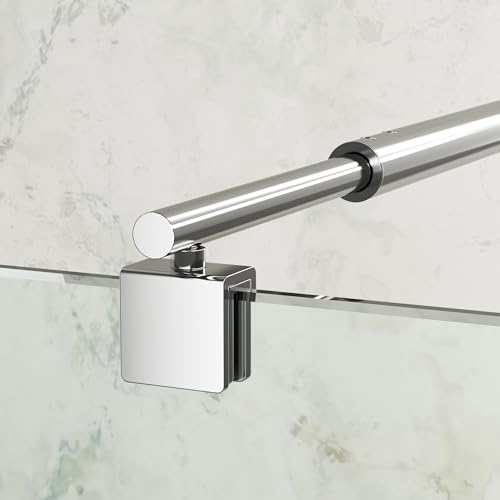 Boromal Haltestange Duschwand Haltestange für Duschwände Stabilisierungsstange Haltestange rund Stabilisator für Glasdicke 8-10 mm Dusche Duschwand Duschabtrennung Edelstahl 73-120cm