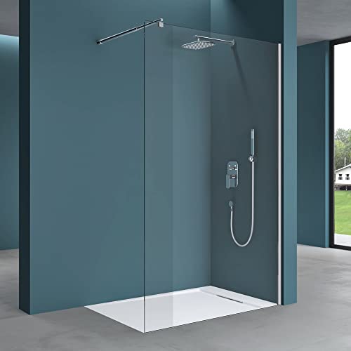 Mai & Mai 150x200cm Walk-In Dusche Duschwand für Dusche Duschabtrennung ESG-Sicherheitsglas 10mm NANO Glas BRAM1 Bremen2K