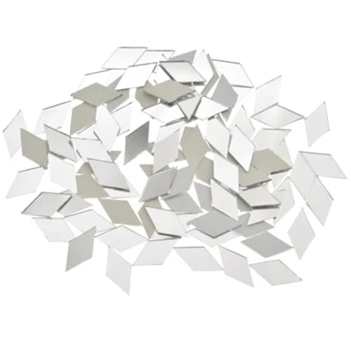 Mosaiksteine Zum Basteln 100 STÜCKE Glasspiegel Mosaikfliesen Diamantform DIY Handwerk Handarbeit Zubehör Home Wand Kunstwerk Dekor Zubehör