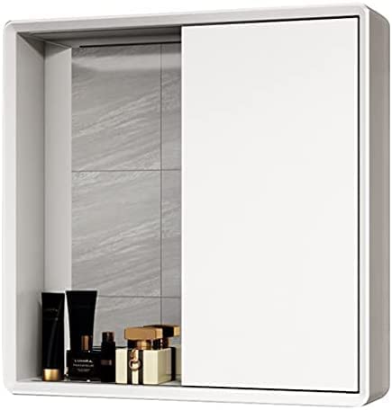 JEEVOO Verdeckter Badezimmer-Spiegelschrank, Schiebespiegel mit Regal und Spiegel, Badezimmer-Wandschränke, Wandschränke mit Doppelspiegel