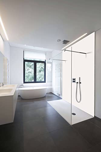 WALLando Premium Duschrückwand 200 x 100 cm – Einfach zu montierende Wandverkleidung für Dusche & Bad – Hochwertige PVC-Duschwand, einfarbig & seidenmatt – Weiß