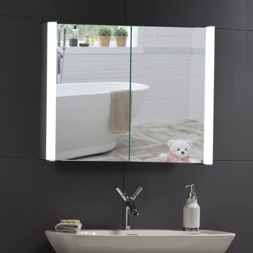 Neue Design Mood LED beleuchteter Badezimmer Spiegelschrank mit Antibeschlag-Pad, Steckdose, Sensor-Schalter...