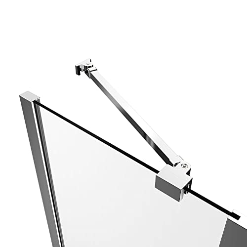 Boromal Haltestange für Duschwand Stabilisator Haltestange mit Winkel Flexibel 180°Drehbar für Glasstärke 6-8mm Stabilisierungsstange für Dusche Walk-in Duschwände, 50cm