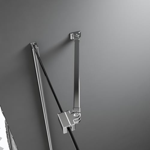 Duschabtrennung Stabilisator, Stabilisierungsstange für Duschwand Duschkabine 50 cm für Glasdicke 5-8 mm mit Gelenk flexibel 360°drehbar Aluminium für Dusche Walk-in Duschwände