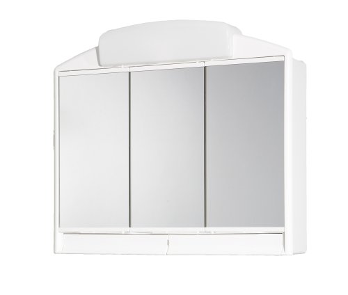 Jokey Spiegelschrank Rano mit Beleuchtung 59 cm breit, Badezimmer Spiegelschrank aus Kunststoff in Weiß