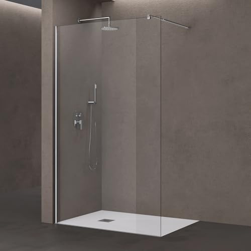 doporro Luxus Duschwand für Dusche Duschabtrennung 120x200cm Walk-In Dusche 8mm ESG-Sicherheitsglas Klarglas inkl. Nanobeschichtung Bremen01K