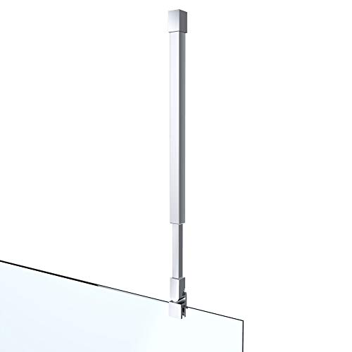 Haltestange Stabilisator für Duschwände Decke Duschwände Dusche Duschabtrennung Edelstahl Eckig Verstellung 500-850 mm Glasstärken 6-10 mm GS32