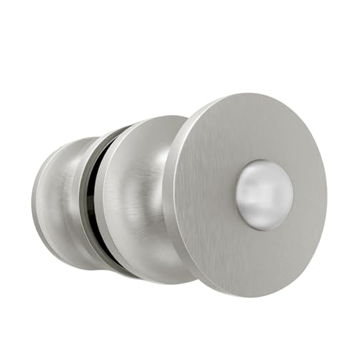 iBath Duschtürgriff, Anti-Kollisions-Glastürknauf, kompatibel mit 6–10 mm Glas, doppelseitiger Duschtürgriff mit gebürstetem Nickel.