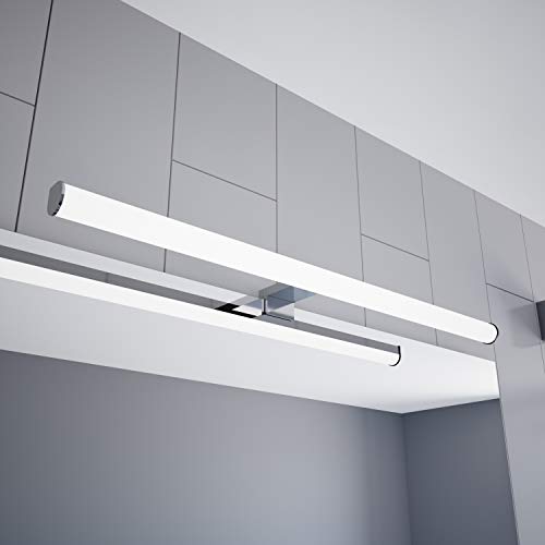 kalb Material für Möbel LED Spiegelleuchte 600mm Aufbauleuchte 230V Badezimmer Leuchte verchromt, Auswahl:600mm - Warmweiss