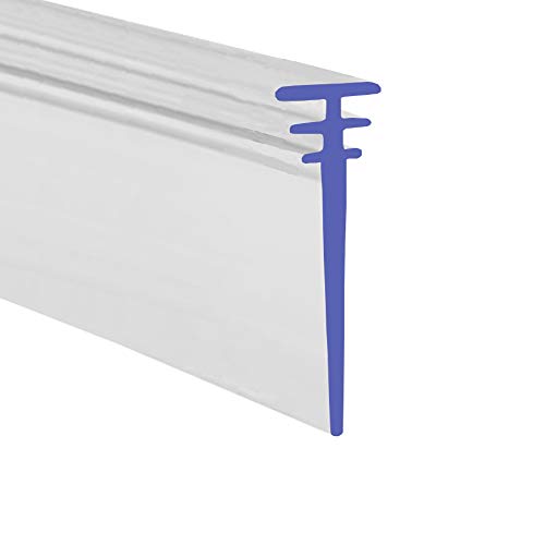 Duschdichtung aus Kunststoff mit dreifachem T-Profil, weich, transparent, für Falttüren, geeignet für Kanäle von 4, 6 oder 8 mm, BIF022C