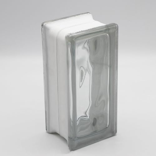 Basic Glasbaustein Wolke klar Halbstein, 19x9x8 cm - 10 Stück