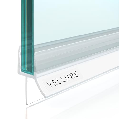 Vellure® Duschdichtung - NEU Premium Dichtung Dusche Glastür - Langlebige Duschtürdichtung unten, Gummilippe für Duschtüren, aus Polyvinylchlorid (1x für Glasstärke 8mm - Universallänge bis 100cm)