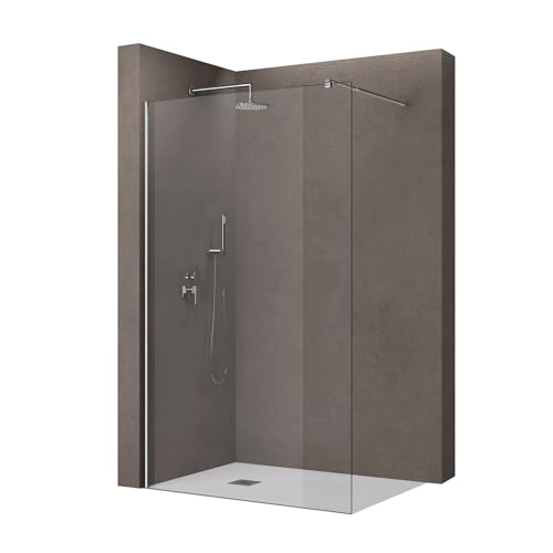 doporro Luxus Duschwand für Dusche Duschabtrennung 140x200cm Walk-In Dusche 8mm ESG-Sicherheitsglas Klarglas inkl. Nanobeschichtung Bremen01K