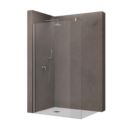 doporro Luxus Duschwand für Dusche Duschabtrennung 100x200cm Walk-In Dusche 10mm ESG-Sicherheitsglas Klarglas inkl. Nanobeschichtung Bremen02K