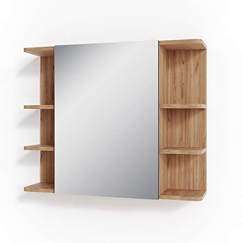 Vicco Bad Spiegelschrank Fynn, Eiche/Anthrazit, 80 x 64 cm