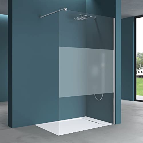 Mai & Mai 140x200cm Walk-In Dusche Duschwand für Dusche Duschabtrennung ESG-Sicherheitsglas 8mm NANO Glas BRAM3 Bremen1MS