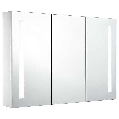 vidaXL LED Spiegelschrank mit 5 Ablagen Badschrank Badspiegel Badezimmerspiegel Hängespiegel Badezimmer...