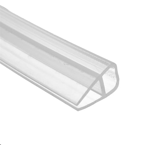 Transparente U-förmige Glas-Duschtürdichtung aus Silikongummi, biegsam, faltbar, 2 m Länge, 6–12 mm Dicke, geeignet für 90° zwischen zwei Glasecken (10 mm)