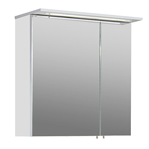 Schildmeyer Spiegelschrank, Melaminharzbeschichtete Spanplatte, weiß, 60 x 15.8 x 72.3 cm