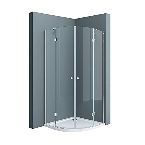 doporro Viertelkreisdusche Duschkabine Ravenna02K 100x100x190cm Duschabtrennung ESG-Sicherheitsglas Klarglas inkl. Easy-Clean-Beschichtung