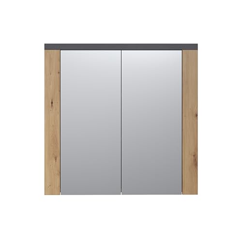 trendteam smart living - Spiegelschrank Spiegel - Badezimmer - Follow - Aufbaumaß (BxHxT) 79 x 78 x 20 cm - Farbe Artisan Eiche mit Matera - 2228405E2