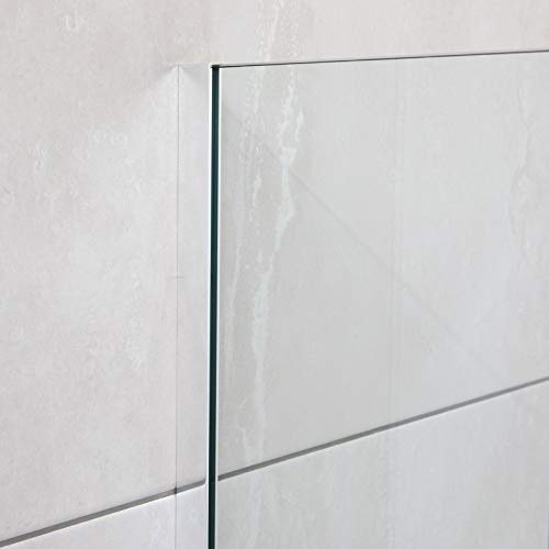 U-Profil Aluminium für Glas (Wandbefestigung),Wandanschlussprofil für Duschen, 2010 x 20 x 12 x 20 x 2mm, Chromoptik