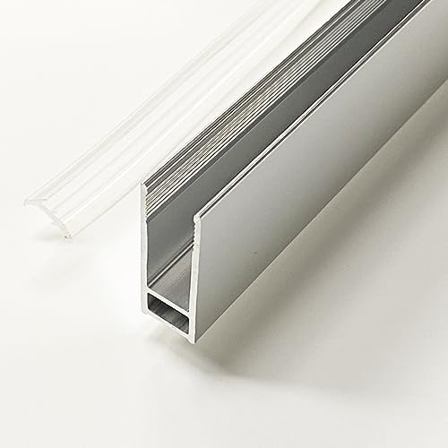 WITEN&NOCK Wandanschlussprofil für Dusche Duschabtrennung Glaswand 8 mm aus Aluminium silber in Hochglanz Länge 195 cm
