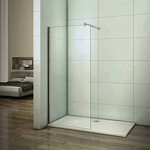 AICA 60x200cm Walk in Duschwand Duschtrennwand 10mm Easy-clean Nano Glas Duschabtrennung F123